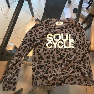 Soul Cycle Gray leopard sweatshirt size small